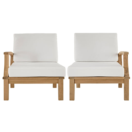 Marina 2 Piece Outdoor Patio Teak Set 1822-NAT-WHI-SET