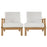 Marina 2 Piece Outdoor Patio Teak Set 1822-NAT-WHI-SET