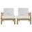 Marina 2 Piece Outdoor Patio Teak Sofa Set 1822-NAT-WHI-SET