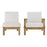 Marina 2 Piece Outdoor Patio Teak Sofa Set 1823-NAT-WHI-SET