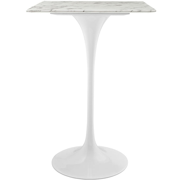 Lippa 28" Artificial Marble Bar Table 1828-WHI