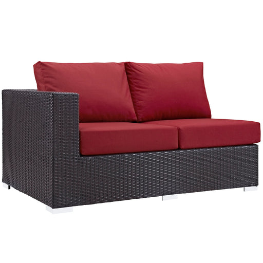 Convene Outdoor Patio Left Arm Loveseat 1842-EXP-RED