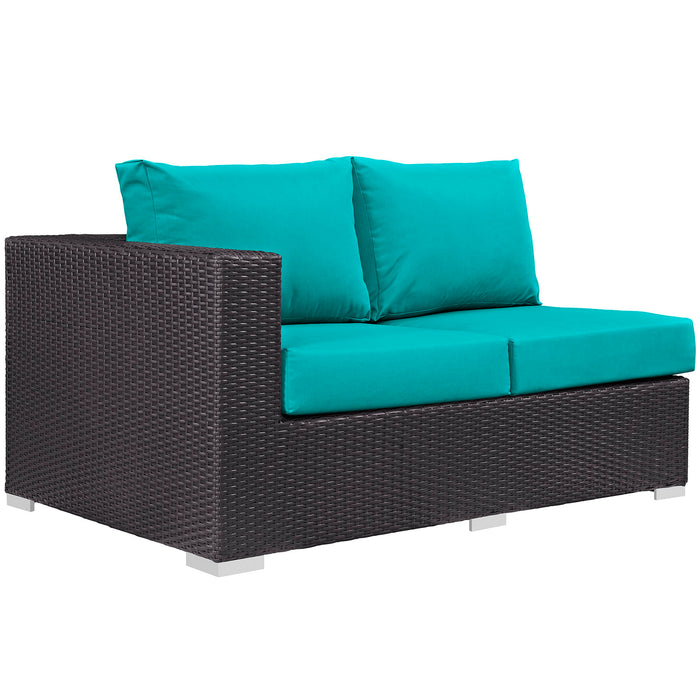 Convene Outdoor Patio Left Arm Loveseat 1842-EXP-TRQ