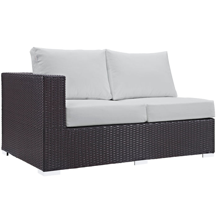 Convene Outdoor Patio Left Arm Loveseat 1842-EXP-WHI