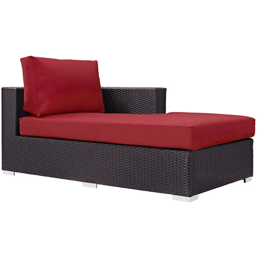 Convene Outdoor Patio Fabric Right Arm Chaise 1843-EXP-RED