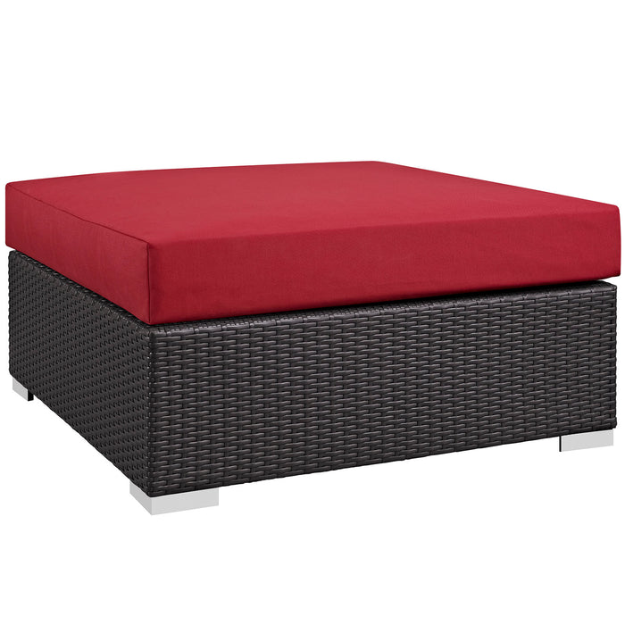 Convene Outdoor Patio Large Square Ottoman 1845-EXP-RED