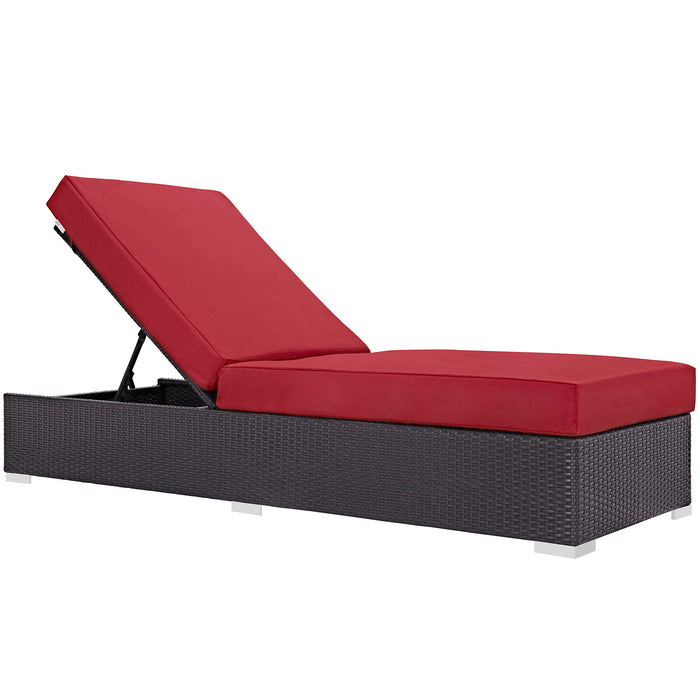 Convene Outdoor Patio Chaise Lounge 1846-EXP-RED