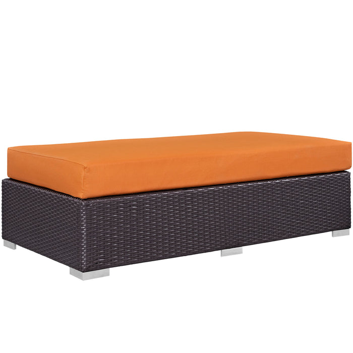 Convene Outdoor Patio Fabric Rectangle Ottoman 1847-EXP-ORA