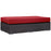 Convene Outdoor Patio Fabric Rectangle Ottoman 1847-EXP-RED