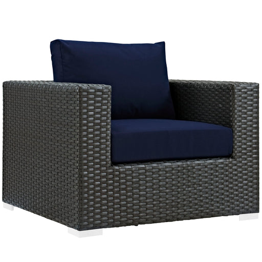 Sojourn Outdoor Patio Sunbrella® Armchair 1850-CHC-NAV