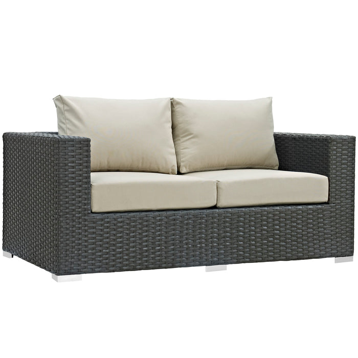 Sojourn Outdoor Patio Sunbrella® Loveseat 1851-CHC-BEI