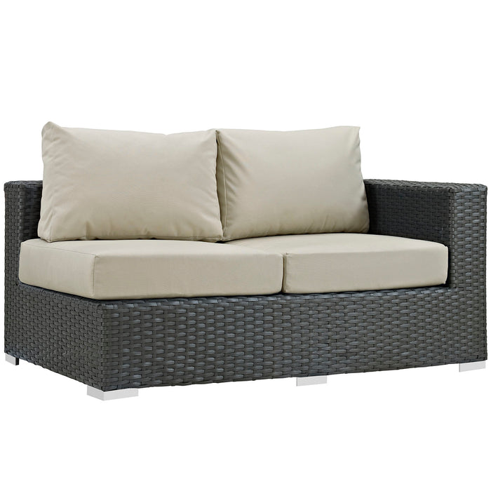 Sojourn Outdoor Patio Sunbrella® Right Arm Loveseat 1857-CHC-BEI