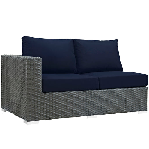 Sojourn Outdoor Patio Sunbrella® Left Arm Loveseat 1858-CHC-NAV