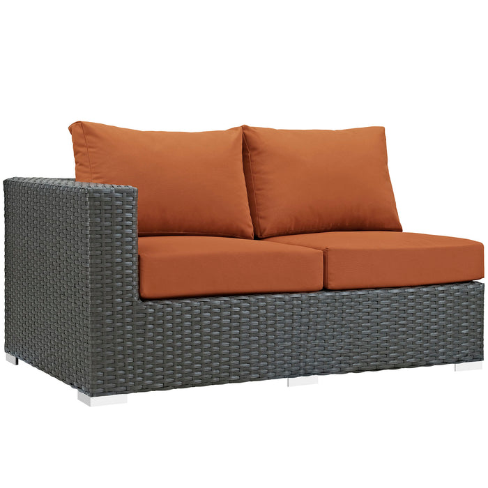 Sojourn Outdoor Patio Sunbrella® Left Arm Loveseat 1858-CHC-TUS