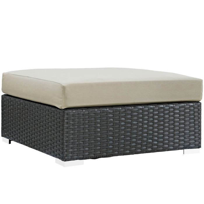 Sojourn Outdoor Patio Sunbrella® Square Ottoman 1861-CHC-BEI