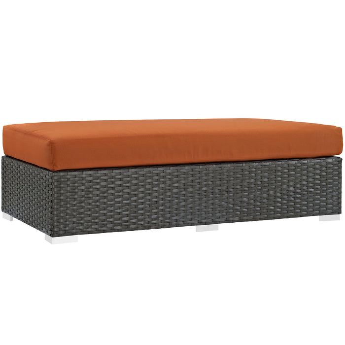 Sojourn Outdoor Patio Fabric Sunbrella® Rectangle Ottoman 1863-CHC-TUS