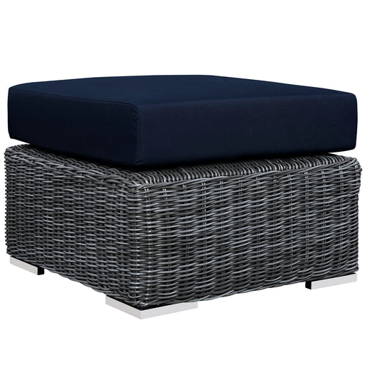 Summon Outdoor Patio Sunbrella® Ottoman 1869-GRY-NAV