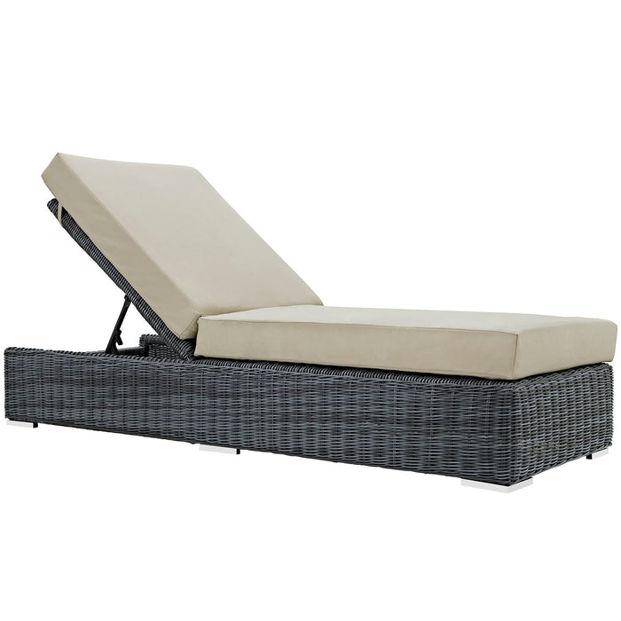 Summon Outdoor Patio Sunbrella® Chaise Lounge 1876-GRY-BEI