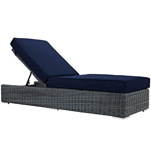 Summon Outdoor Patio Sunbrella® Chaise Lounge 1876-GRY-NAV