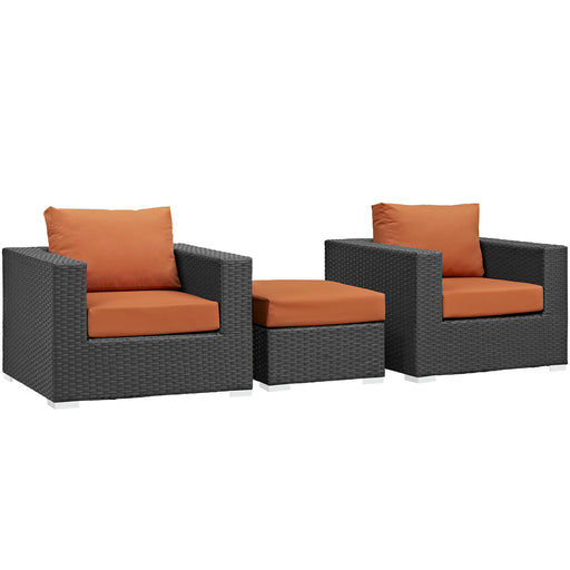 Sojourn 3 Piece Outdoor Patio Sunbrella® Sectional Set 1891-CHC-TUS-SET