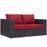 Convene Outdoor Patio Loveseat 1907-EXP-RED