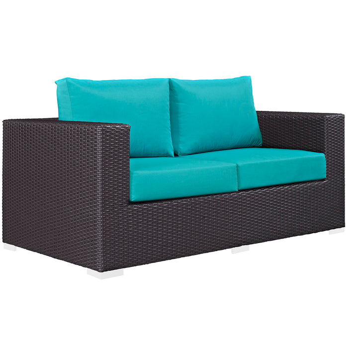 Convene Outdoor Patio Loveseat 1907-EXP-TRQ