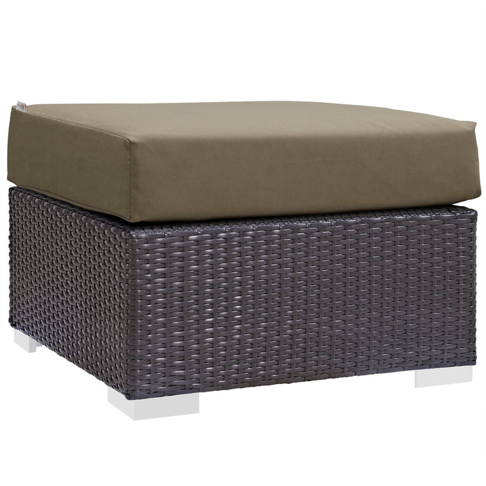 Convene Outdoor Patio Fabric Square Ottoman 1911-EXP-MOC