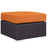 Convene Outdoor Patio Fabric Square Ottoman 1911-EXP-ORA