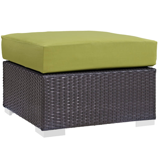 Convene Outdoor Patio Fabric Square Ottoman 1911-EXP-PER