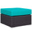 Convene Outdoor Patio Fabric Square Ottoman 1911-EXP-TRQ