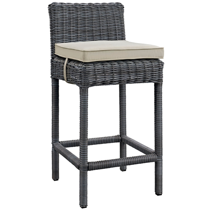 Summon Outdoor Patio Sunbrella® Bar Stool 1960-GRY-BEI