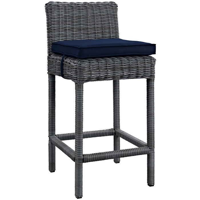 Summon Outdoor Patio Sunbrella® Bar Stool 1960-GRY-NAV