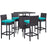 Convene 5 Piece Outdoor Patio Pub Set 1963-EXP-TRQ-SET