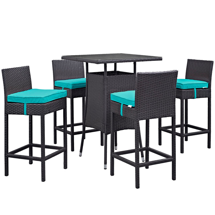 Convene 5 Piece Outdoor Patio Pub Set 1963-EXP-TRQ-SET