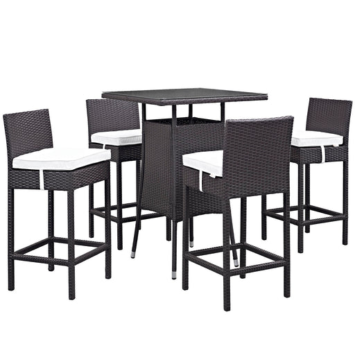 Convene 5 Piece Outdoor Patio Pub Set 1963-EXP-WHI-SET