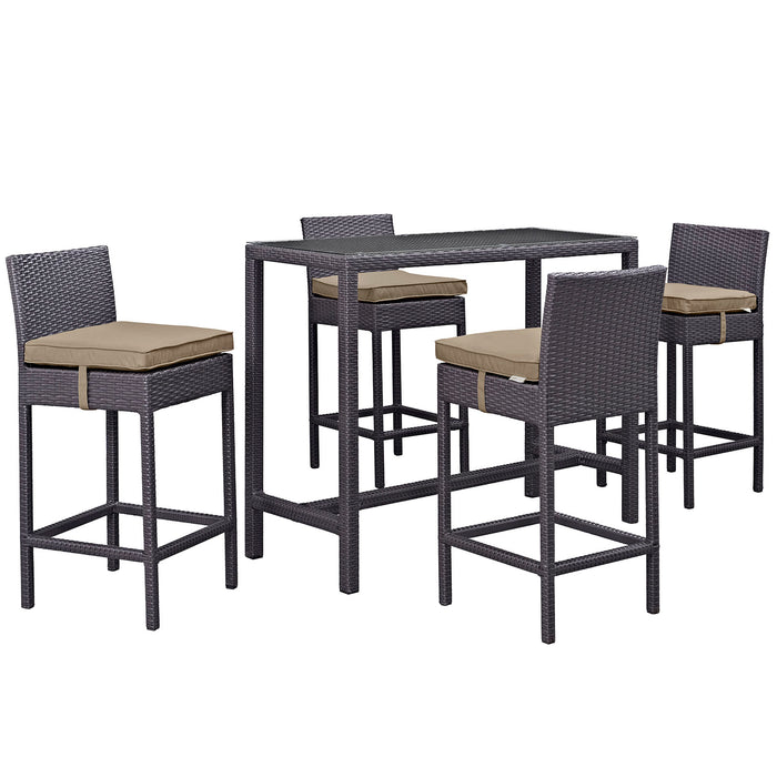 Convene 5 Piece Outdoor Patio Pub Set 1964-EXP-MOC-SET