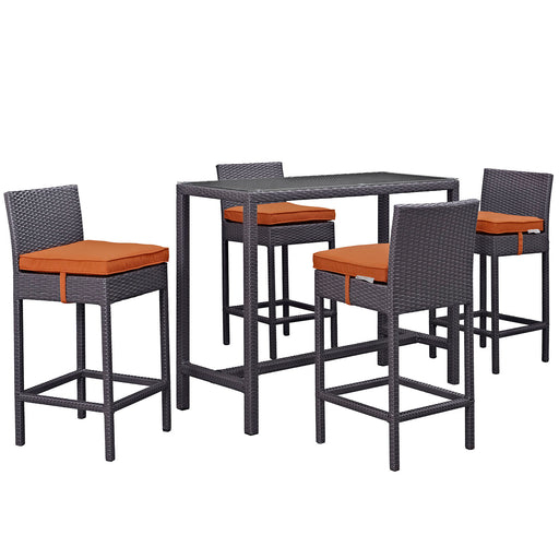 Convene 5 Piece Outdoor Patio Pub Set 1964-EXP-ORA-SET