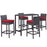 Convene 5 Piece Outdoor Patio Pub Set 1964-EXP-RED-SET