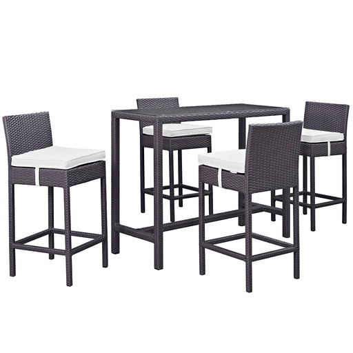 Convene 5 Piece Outdoor Patio Pub Set 1964-EXP-WHI-SET