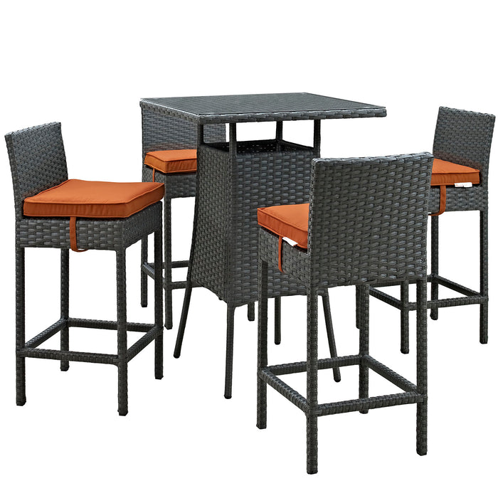 Sojourn 5 Piece Outdoor Patio Sunbrella® Pub Set 1967-CHC-TUS-SET