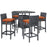 Summon 5 Piece Outdoor Patio Sunbrella® Pub Set 1971-GRY-TUS-SET