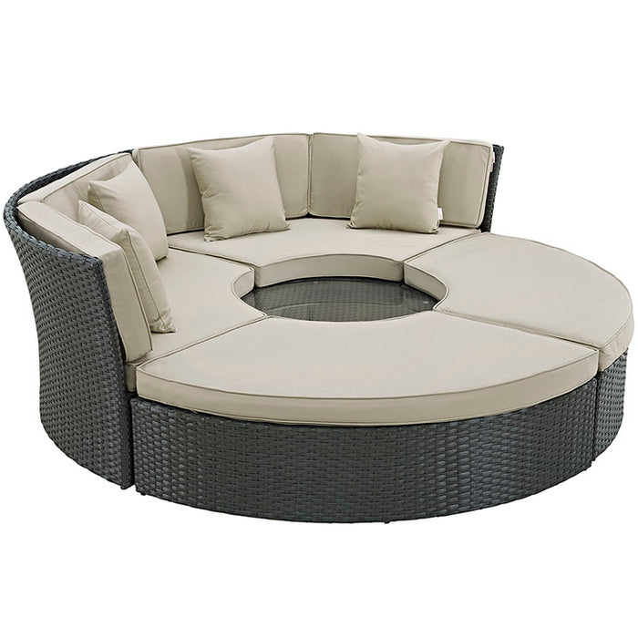 Sojourn Outdoor Patio Sunbrella® Daybed 1984-CHC-BEI-SET