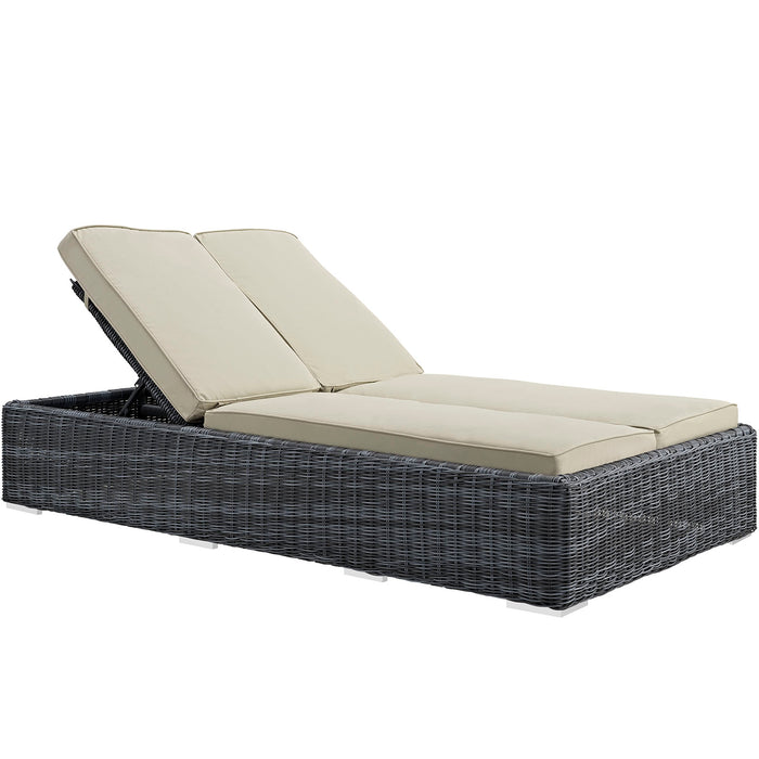 Summon Double Outdoor Patio Sunbrella® Chaise 1994-GRY-BEI