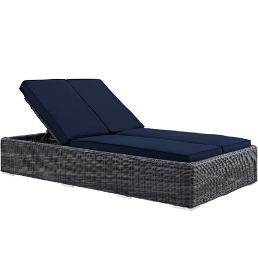 Summon Double Outdoor Patio Sunbrella® Chaise 1994-GRY-NAV