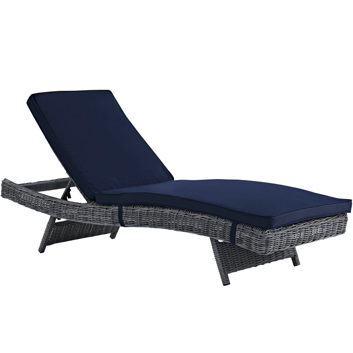 Summon Outdoor Patio Sunbrella® Chaise 1996-GRY-NAV