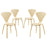 Vortex Dining Chairs Set of 4 2000-NAT-SET