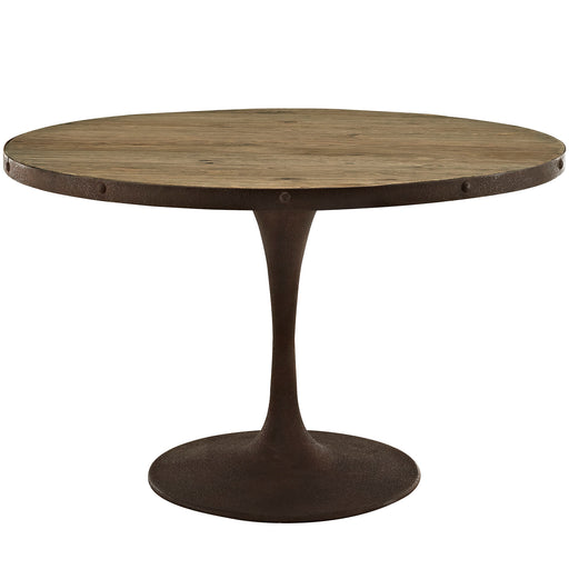 Drive 48" Round Wood Top Dining Table 2004-BRN-SET