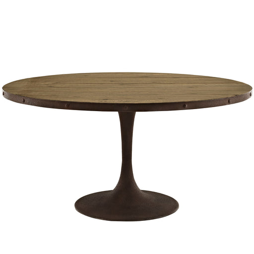 Drive 60" Round Wood Top Dining Table 2005-BRN-SET