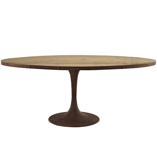 Drive 78" Oval Wood Top Dining Table 2010-BRN-SET