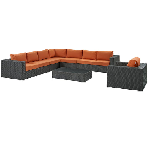 Sojourn 7 Piece Outdoor Patio Sunbrella® Sectional Set 2013-CHC-TUS-SET